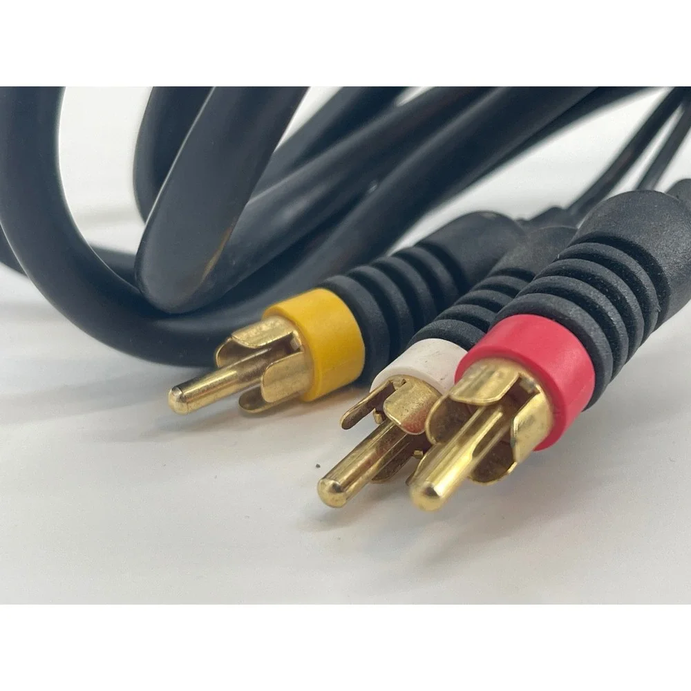Microsoft Xbox AV Cable OS Black Excellent OEM Composite RCA Video Audio